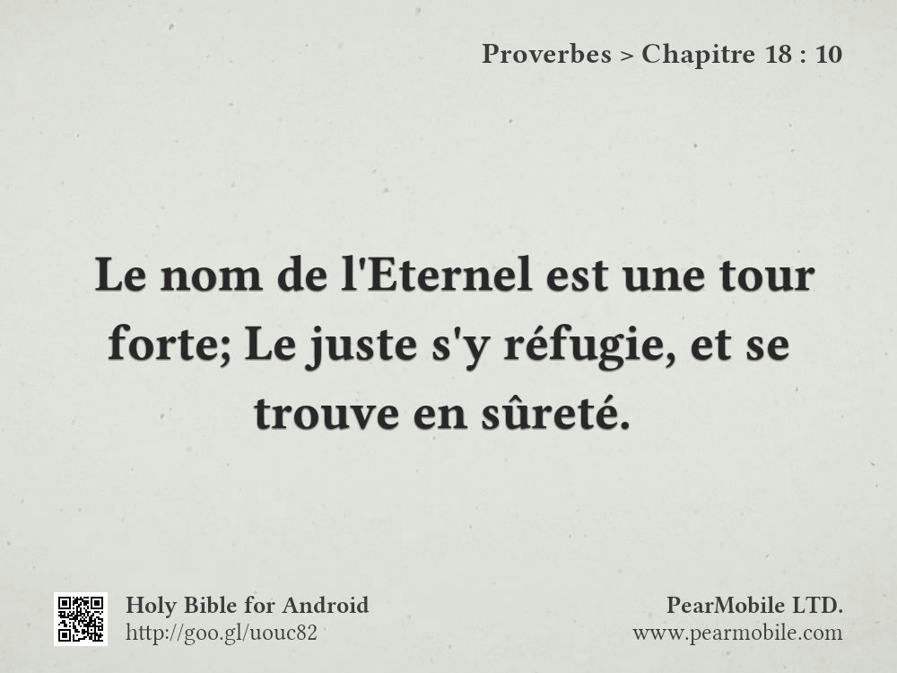 Proverbes, Chapitre 18:10